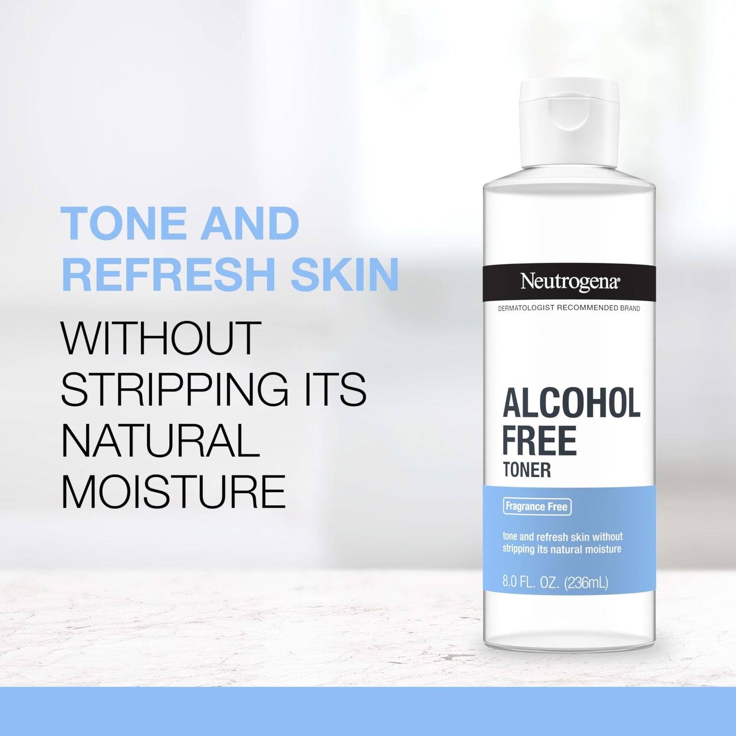 Neutrogena Alcohol-Free Gentle Daily Facial Toner, Fragrance-Free to Tone & Refresh Skin, Gently Removes Impurities & Reconditions Skin
