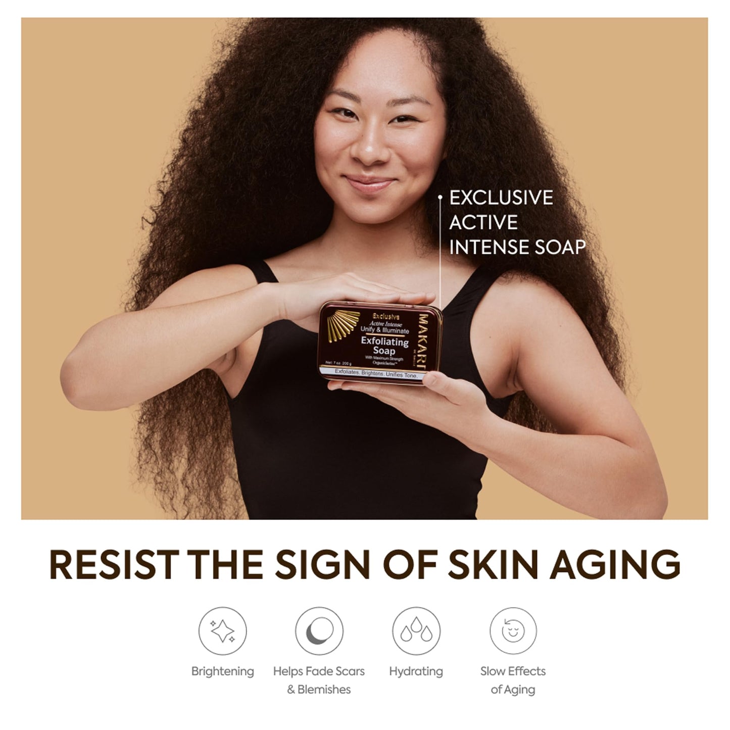 MAKARI Exclusive Active Intense Exfoliating Soap (7oz) | Unify & Illuminate | Advanced Brightening Bar for Dark Spots and Blemishes | Exfoliates Dead