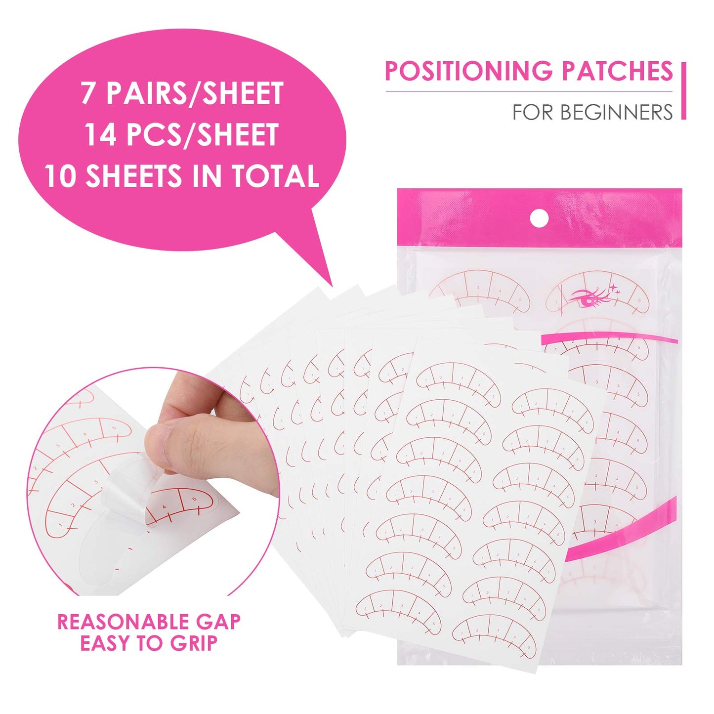 140 Pcs Paper Patches, 3D Eyelash Under Eye Pads,Eye Mapping Stickers, Patch Lash False, Eyelash Extension Paper Patches
