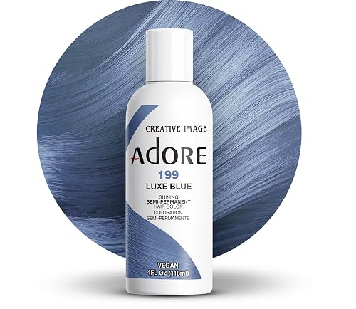 Adore Semi Permanent Hair Color (199 Luxe Blue) | Vegan & Cruelty-Free Blue Hair Dye | No Ammonia, No Peroxide, No Alcohol | 4 Fl Oz