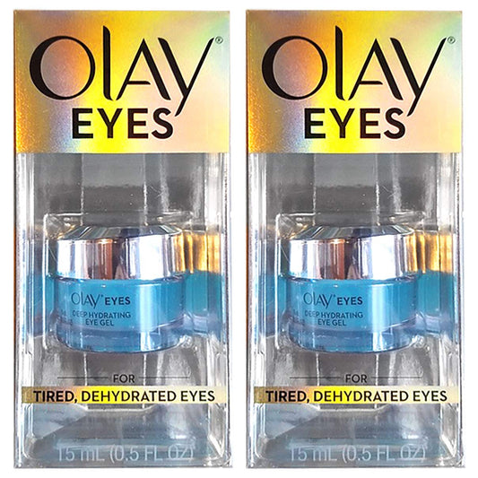 (PACK of 2) Olay Eyes, Deep Hydrating Eye Gel Hyaluronic Acid, 0.5 fl oz - Tired, Dehydrated Eyes - SEALED