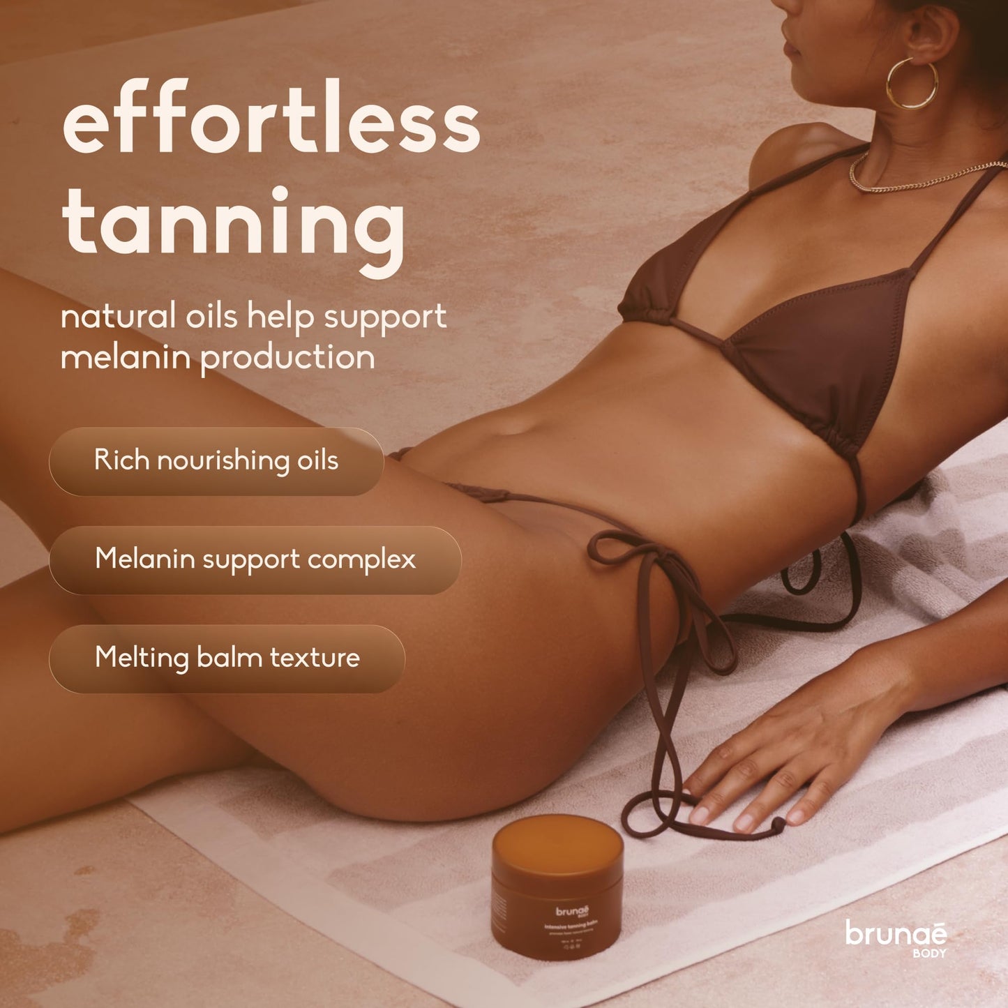 BRUNAE BODY® Intensive Tanning Bed Balm [FOR DARKER & FASTER TAN] - Natural Tan Accelerator Lotion for Sunbed - Sun Tanning Lotion for Women & Men