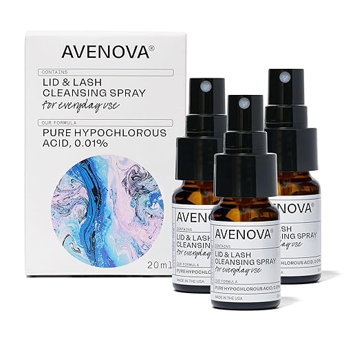 Avenova Eyelid and Eyelash Cleanser Spray - 20ml Bottle, 3-Pack - Gentle Everyday Pure Hypochlorous Acid Spray for Eye Irritation Beauty & Personal Care Avenova