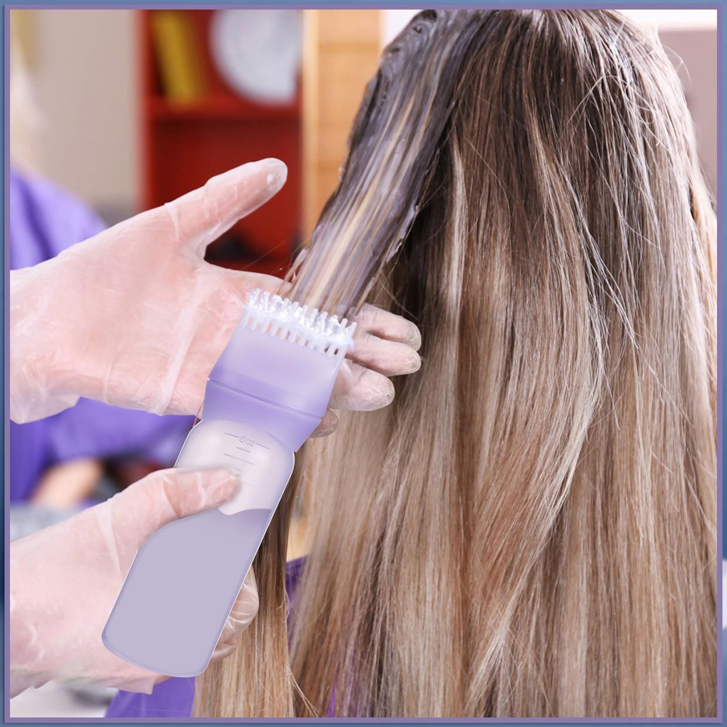 Pimoys 6Oz Root Comb Hair Dye Oil Applicator Bottles for Scalp, Purple Beauty and Personal Care Pimoys