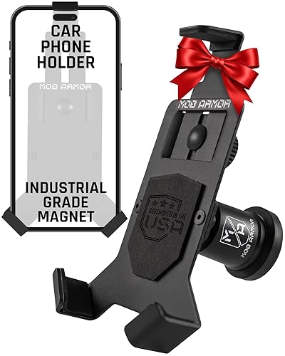 Mob Armor Universal Magnetic Phone Holder for Car, USA Assembled Car Phone Mount, Supports iPhone & Android, Christmas, White Elephant for Men, Dad…