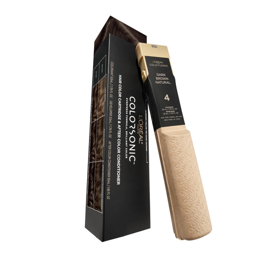 L'Oreal Paris Colorsonic Permanent Hair Dye Cartridge, Vibrant Hair Color for Root Touch Up, Gray Coverage or All Over Color in just 5 Minutes, 4 Dark