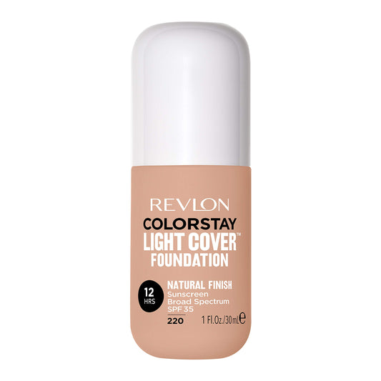 Revlon ColorStay Light Cover Liquid Foundation, Hydrating Longwear Weightless Makeup with SPF 35, Light-Medium Coverage for Blemish, Dark Spots