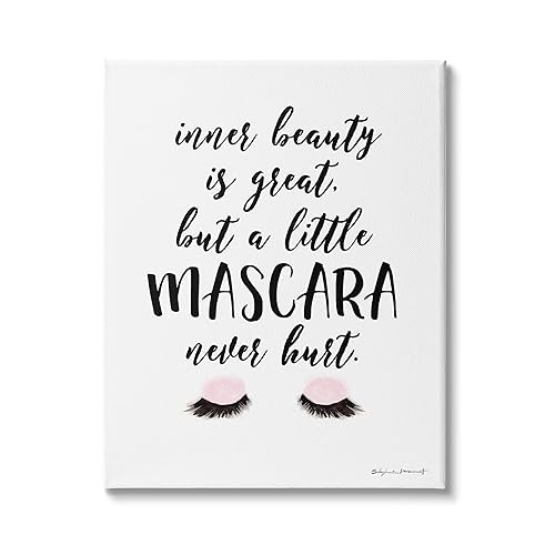 Stupell Industries A Little Mascara Never Hurt Phrase Glam Lashes