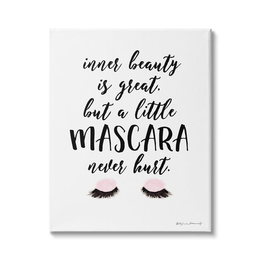 Stupell Industries A Little Mascara Never Hurt Phrase Glam Lashes