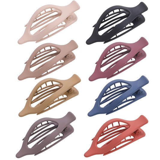 8 Pack French Flat Hair Clips for Women – Large Matte No-Slip Claw Barrettes for Thick & Thin Hair, Strong Hold Styling Accessories