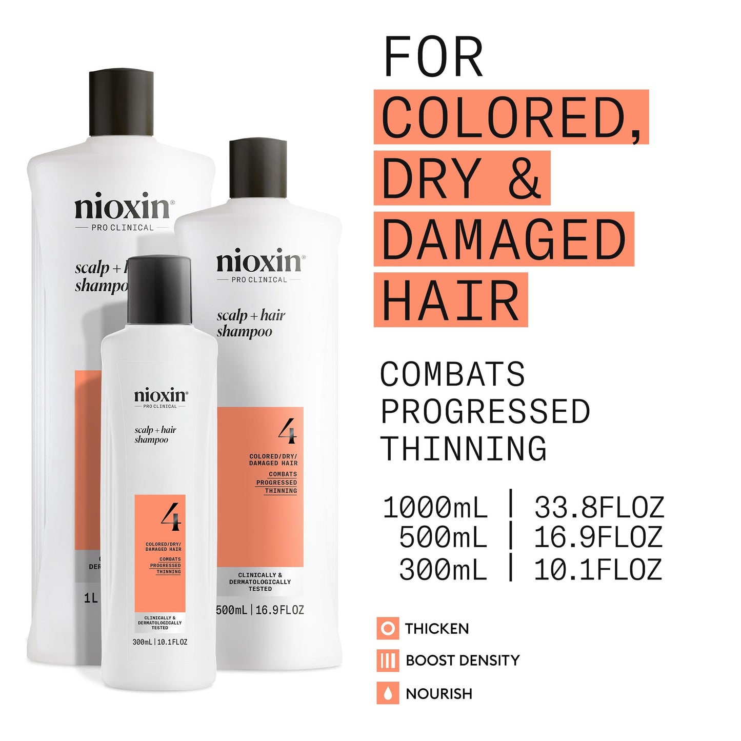 NIOXIN System 4 | Scalp Care | Thickening Shampoo | Colored Damaged Hair Beauty and Personal Care NIOXIN