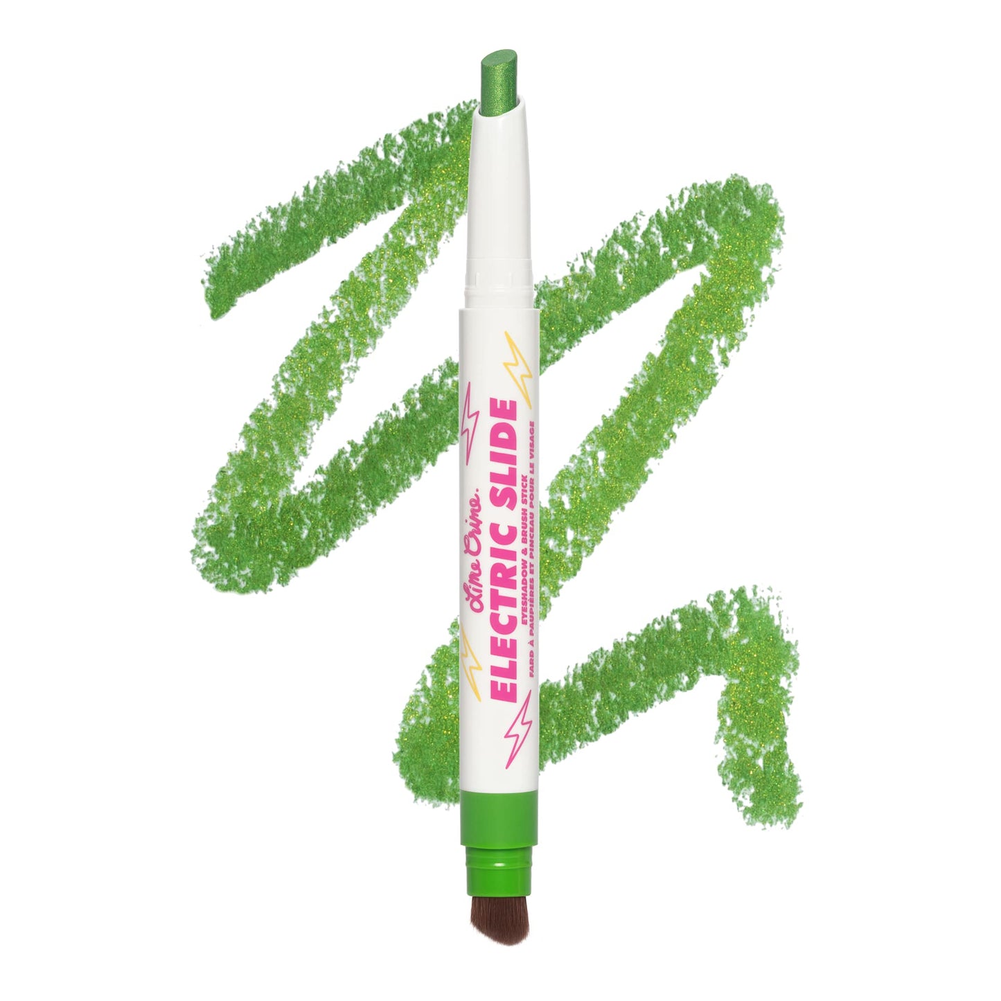 Lime Crime Electric Slide Eyeshadow & Brush Stick, Lets Bounce - Lightweight 2-in-1 Eyeshadow Smudge Stick with Angled Brush for Long Lasting