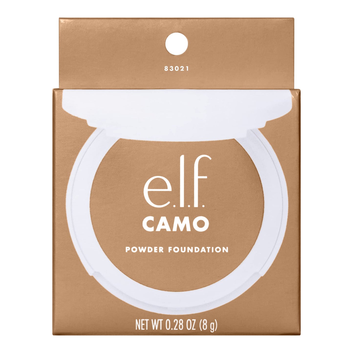 e.l.f. Camo Powder Foundation, Lightweight, Primer-Infused Buildable & Long-Lasting Medium-to-Full Coverage Foundation, Medium 370 N