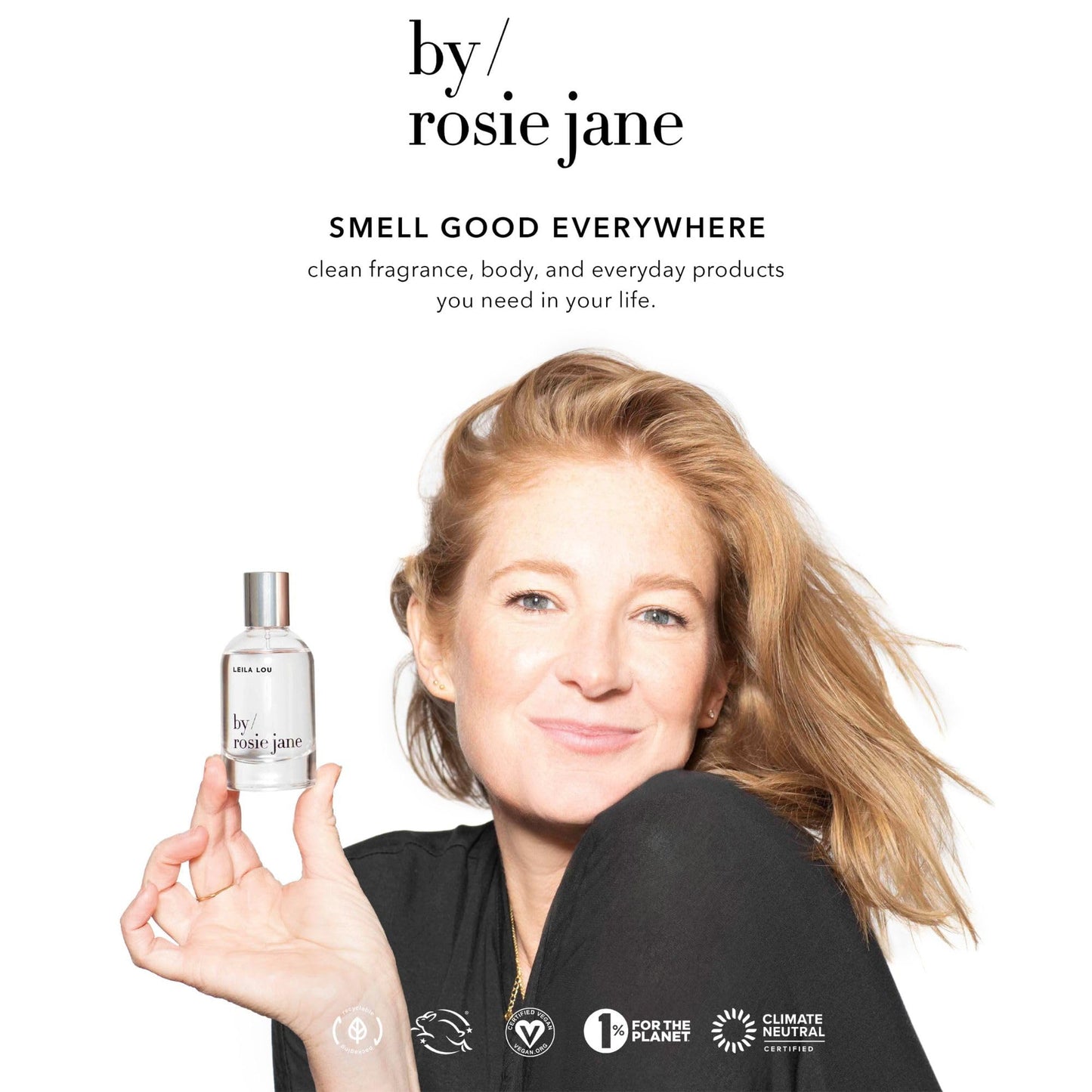 By Rosie Jane Eau De Parfum Spray (Rosie) - Clean Perfume for Women - Non-Toxic Body Mist with Notes of White Musk & Sweet Rose
