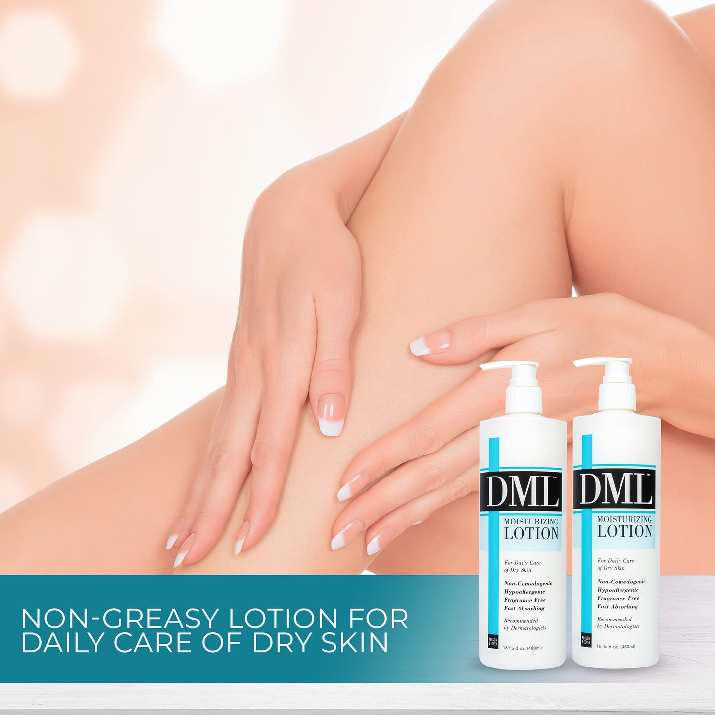 DML Moisturizing Lotion- Hydrating Hand and Body Moisturizer / Hypoallergenic Body Lotion for Dry and Cracked Skin / Gentle, Unscented Moisturizing