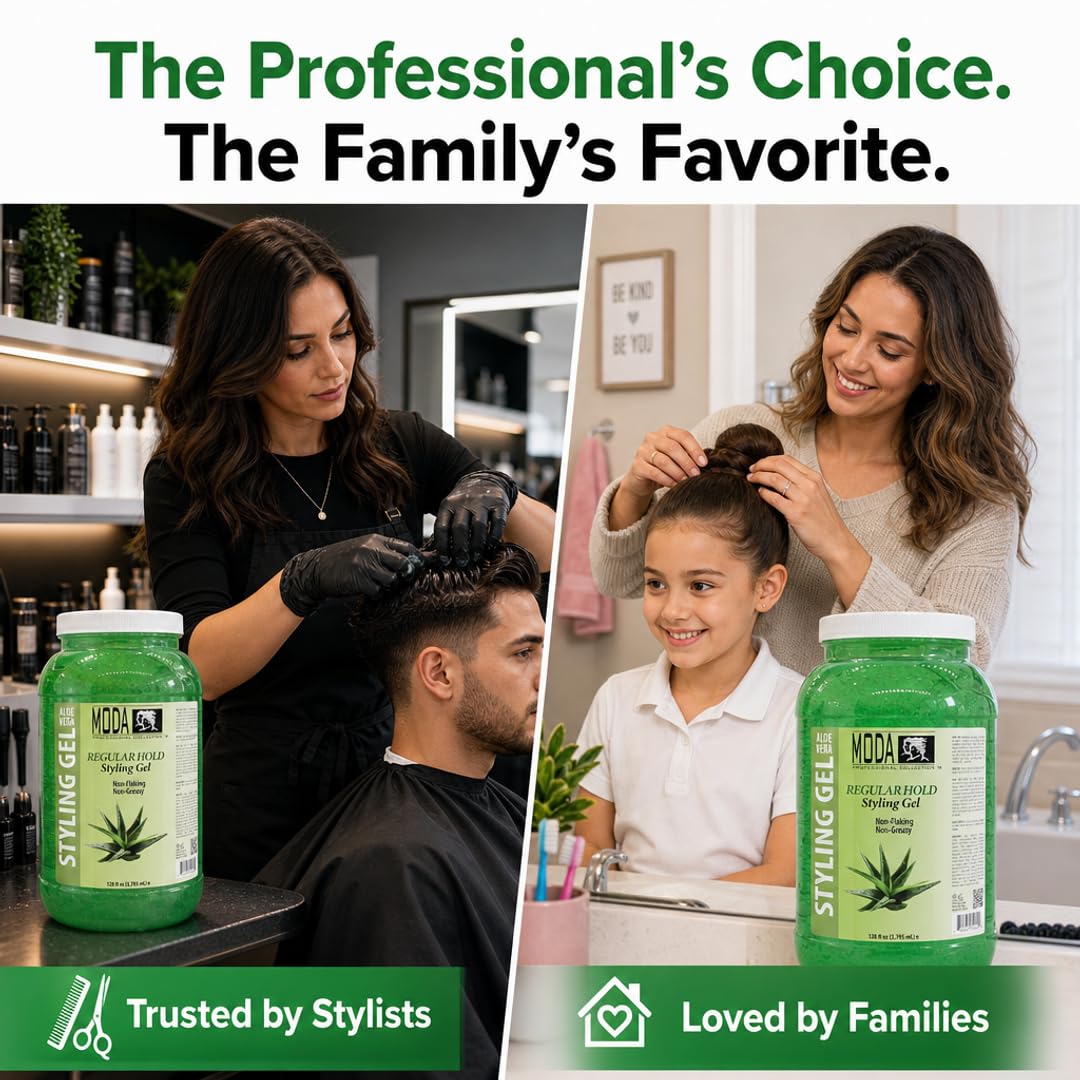 MODA Professional Hair Styling Gel - Keratin, Panthenol & Collagen Hold Gel for All Hair Types | Sulfate-Free, Alcohol-Free, Silicone-Free Beauty & Personal Care MODA