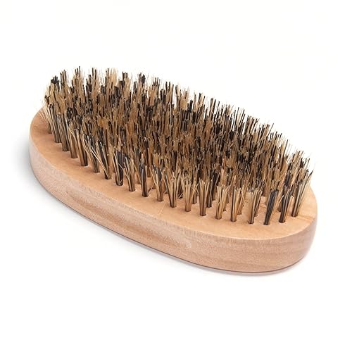 Diane Reinforced Boar Bristle Military Wave Brush for Men and Barbers - Hard Bristles for Thick to Coarse Hair - Use for Detangling, Smoothing, Wave