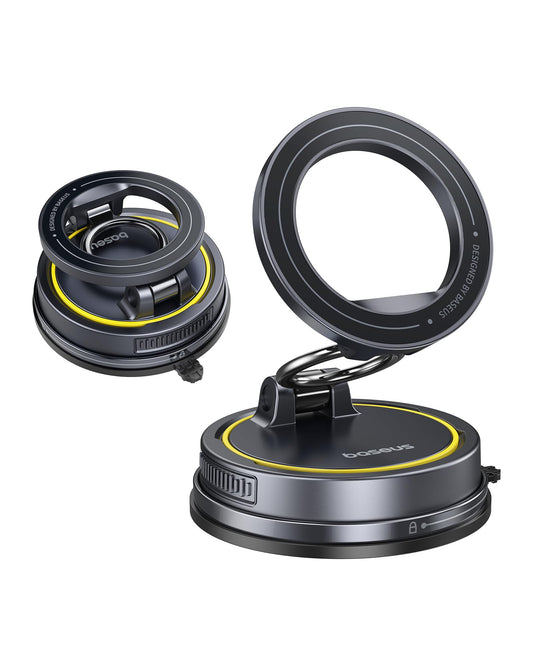 Baseus for Magsafe Car Mount, Vacuum 119LBS Magnetic Suction Cup Phone Holder for Car, 720° Adjustable Foldable Cell Phone Holder with Reusable…