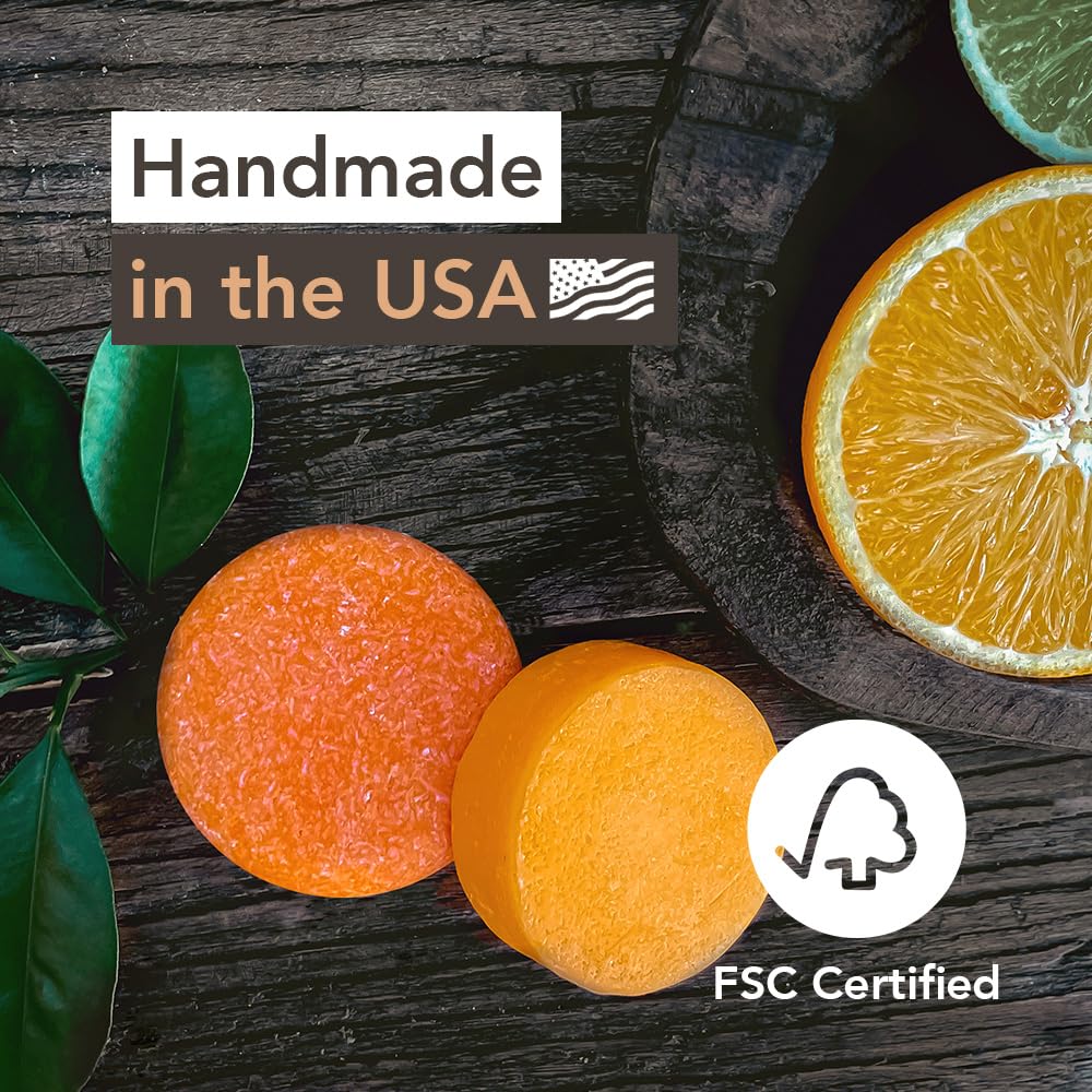 Shampoo and Conditioner Bar, Fresh Citrus - Sulfate Free Solid Shampoo and Conditioner Bars Set, Vegan Hair Care for All Hair Types, Long Lasting (120