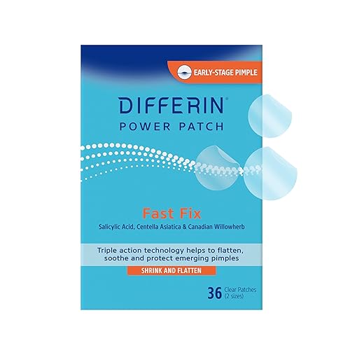Differin Acne Patches, Pimple Patches for Acne Prone Skin, Formulated with Salicylic Acid and Centella, Fast Triple Action Power Patch for Day