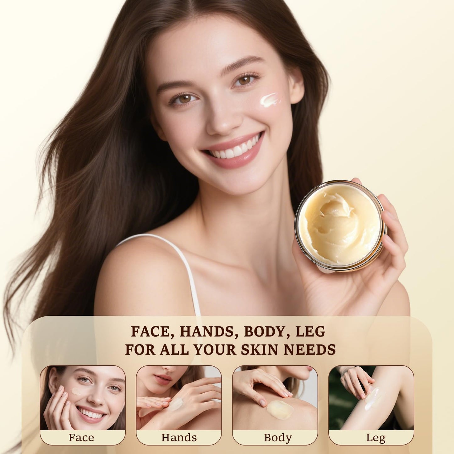 NBUDIY Beef Tallow for Skin, Tallow and Honey Balm, Tallow Face Moisturizer, Grass Fed Beef Tallow for Face - Sensitive Dry Skin Repair, Deeply