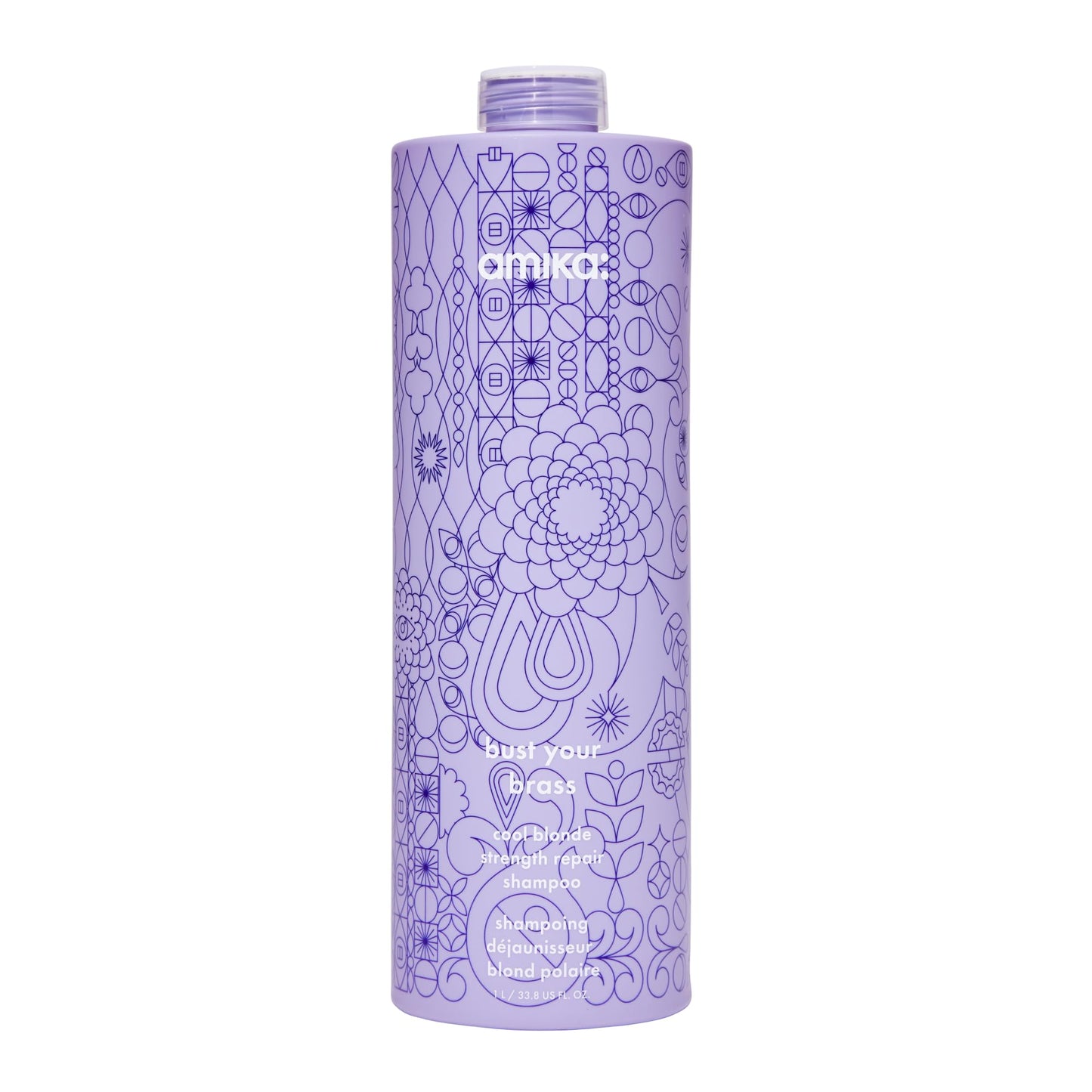 amika bust your brass cool blonde strength repair shampoo, 1000ml Beauty and Personal Care Amika Default Title