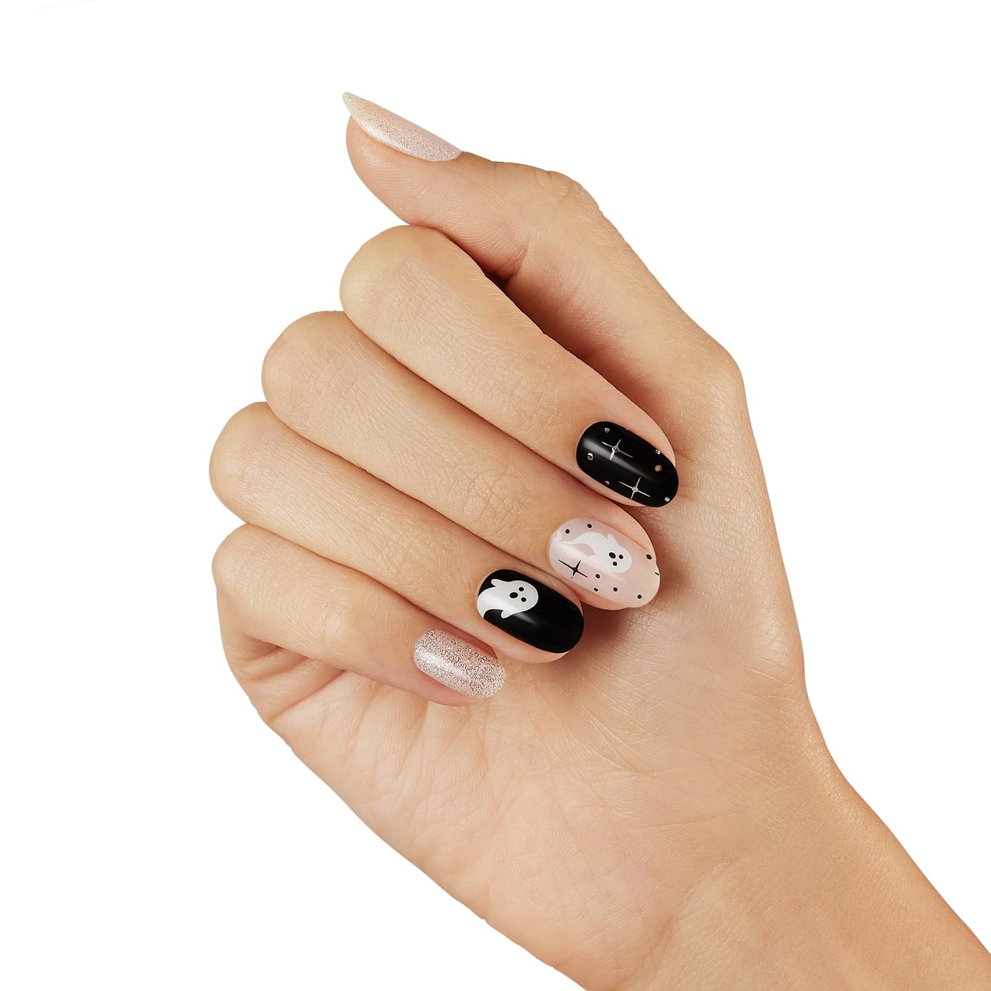 Dashing Diva Gloss Nail Strips - Ghostly Touch | UV Free, Chip Resistant, Long Lasting Gel Stickers | 32 Wraps, 1 Prep Pad, 1 File Beauty & Personal Care Dashing Diva