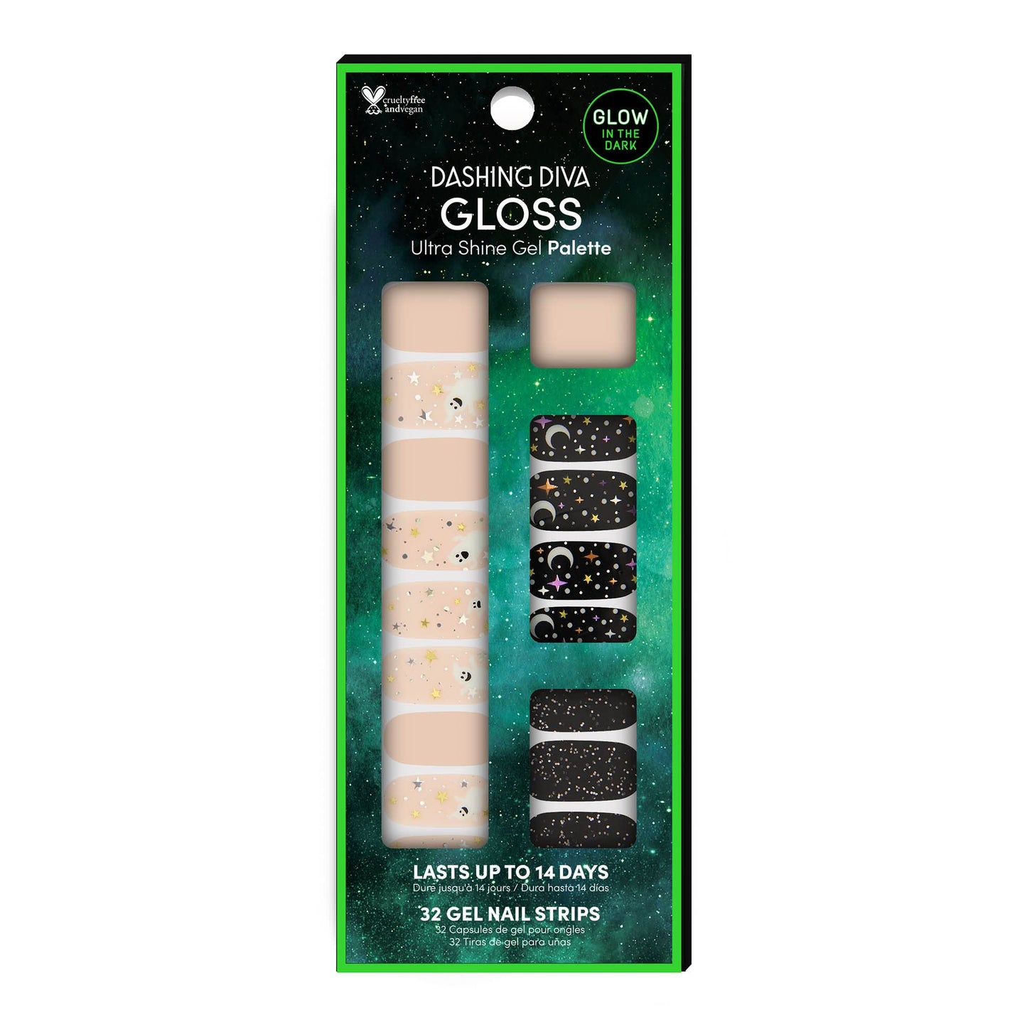 Dashing Diva Gloss Halloween Glow in The Dark Nail Strips - Boo Crew | UV Free, Long Lasting, Cute Halloween Gel Nail Stickers | Contains 32 Nail Beauty & Personal Care Dashing Diva