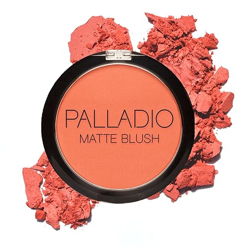 Palladio Matte Blush, Brushes onto Cheeks Smoothly, Soft Matte Look and Even Finish, Flawless Velvety Coverage, Effortless Blending Makeup, Flatters