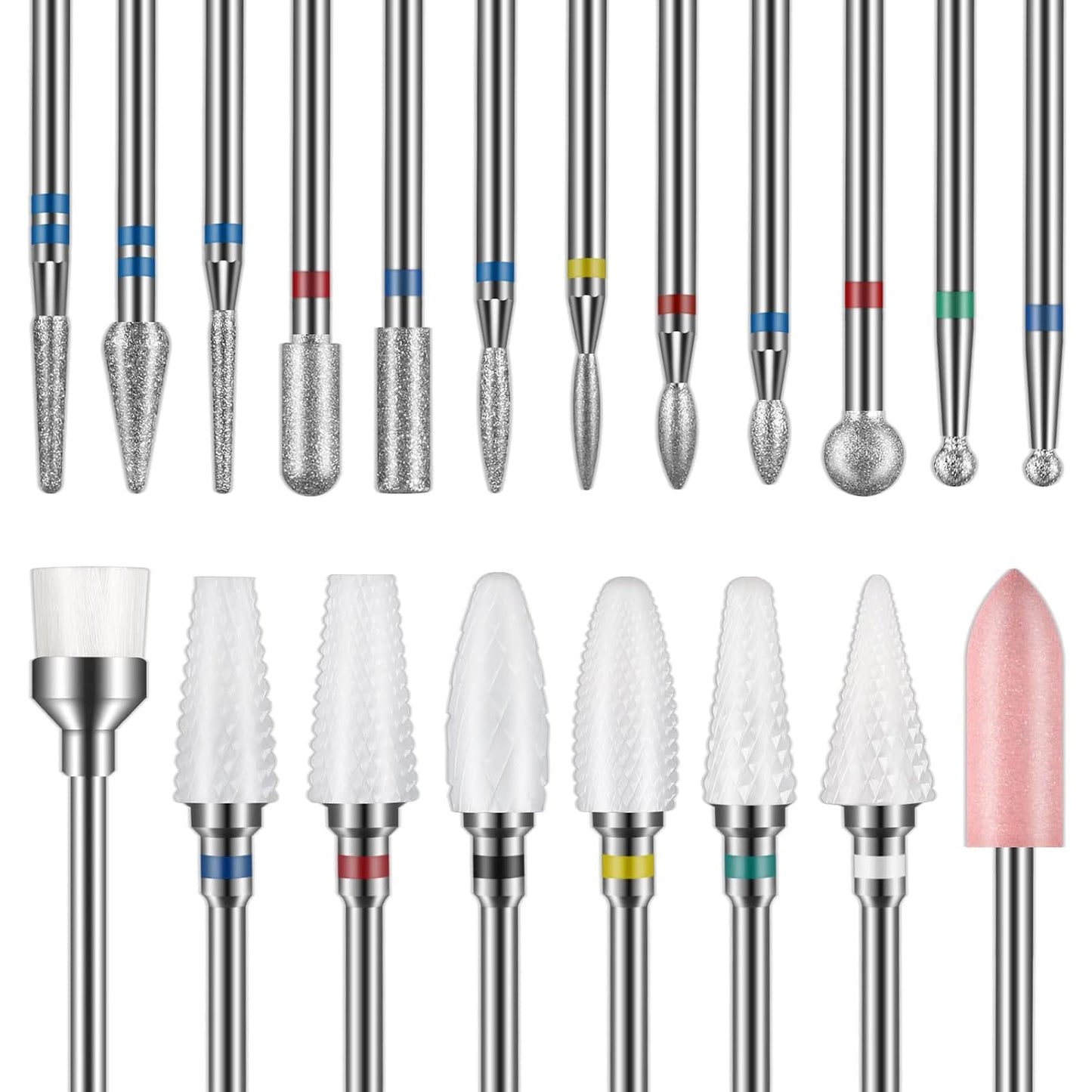 Depvko Nail Drill Bits 20Pcs, 3/32'' Ceramic Carbide Drill Bits for Nails, Nail Bits for Nail Drill, Nail Drill Bit Set for Cuticle Remover Manicure Beauty and Personal Care Depvko Default Title