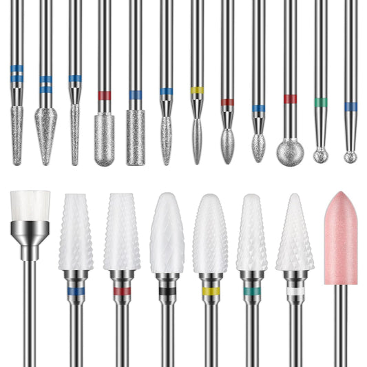 Depvko Nail Drill Bits 20Pcs, 3/32'' Ceramic Carbide Drill Bits for Nails, Nail Bits for Nail Drill, Nail Drill Bit Set for Cuticle Remover Manicure Beauty and Personal Care Depvko Default Title