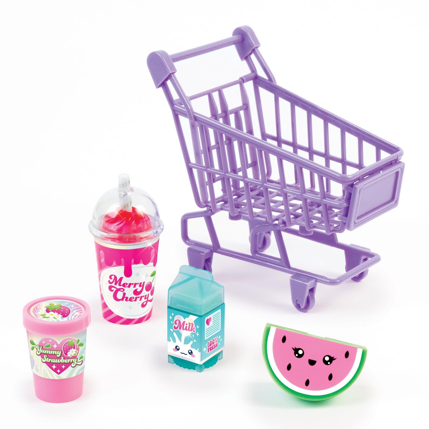 3C4G: Tiny Treats Trolley Lip Gloss Set with Scented Lip Glosses & Rolling Mini Shopping Cart for Girls Ages 8+