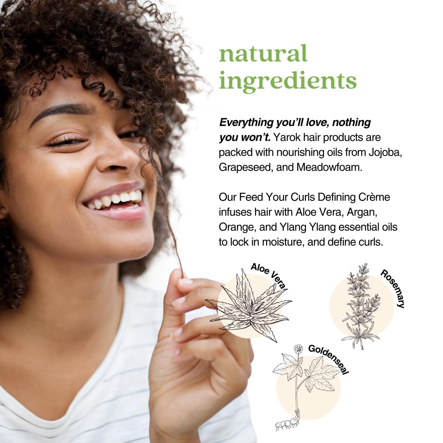 Yarok - Feed Your Curls Defining Creme - Organic Curl Cream and Curl Definer for Curly and Wavy Hair. Luxury Moisturizing Vegan Plant Based Formula