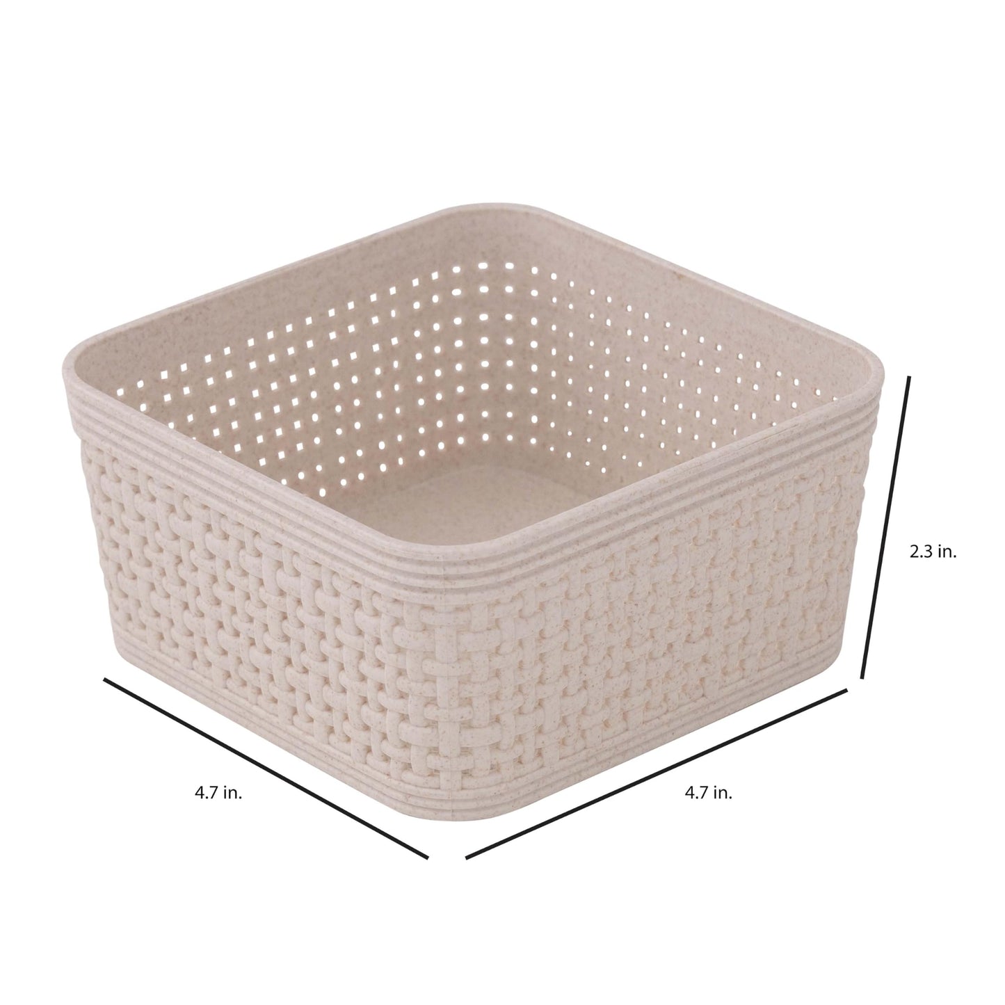 Simplify For Green Living Square Basket Organizing Set | Dimensions: 4.8"x 4.8"s 2.36" | Set Includes 6 Square Baskets | Great for Organizing Draws…