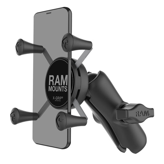 RAM Mounts RAP-HOL-UN7B-201U X-Grip Phone Holder with Composite Double Socket Arm(Medium) Compatible with RAM B Size 1" Ball Components
