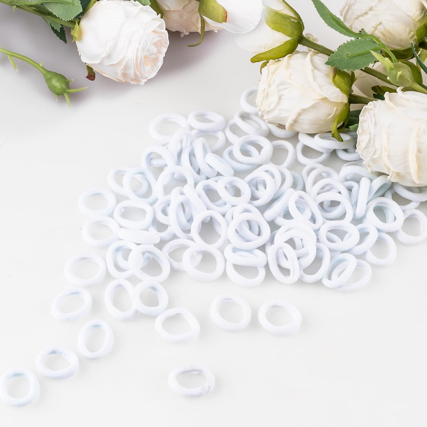 400 PCS Baby Hair Ties - No Damage Elastic Ponytail Holders, Soft Seamless Multicolor Hair Bands for Toddlers and Girls, Baby Hair Accessories (White) Beauty and Personal Care TVINLIK