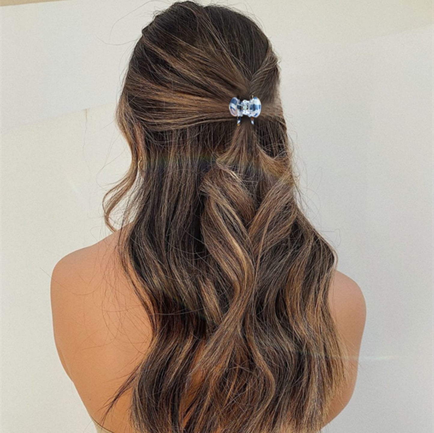 Carede Mini 1.2 inch Plastic No-Slip Grip Jaw Hair Clip,Floral Printed Small Acrylic Hair Claw Clips for Girls and Women,Pack of 12