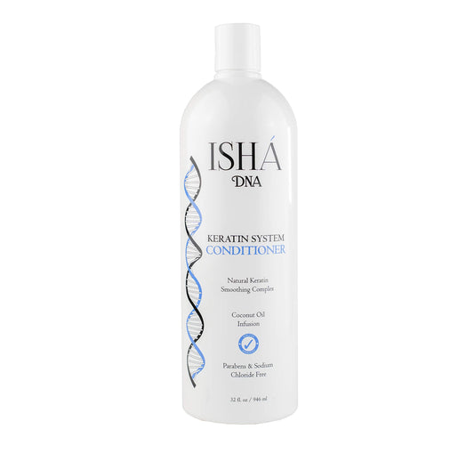 ISHA DNA Keratin Treatment System Conditioner - Sulfate and Parabens Free - Perfect for Keratin Treated Hair - Infused with Coconut Oil - For All Hair