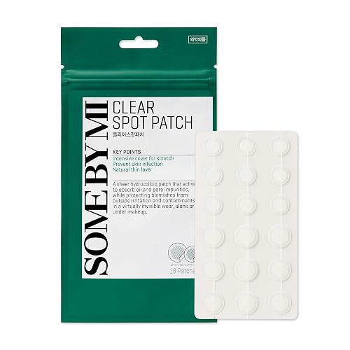 SOME BY MI 30 Days Miracle Clear Spot Patch - Pack of 1, 18 Counts, 2 Size(10mm 9Counts, 12mm 9Counts) - Invisible Hydrocolloid Skin Trouble