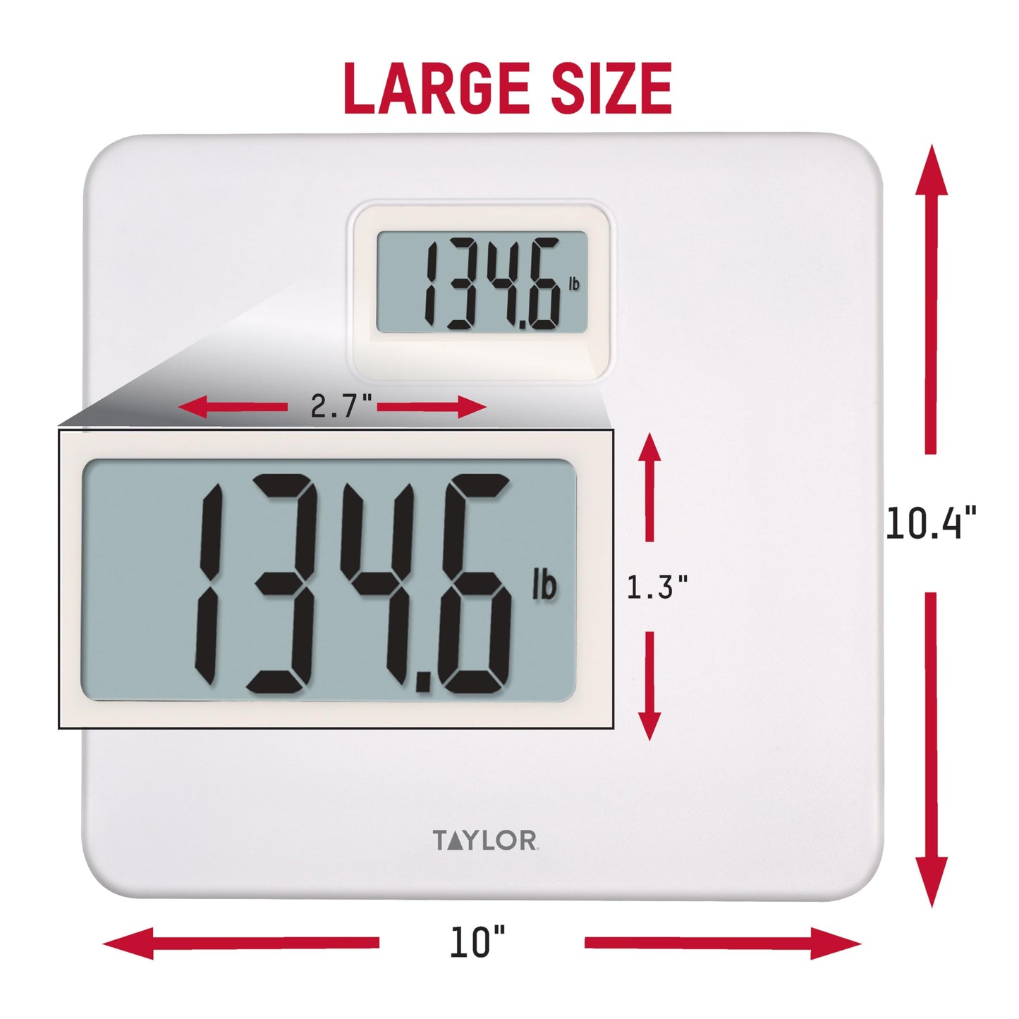Taylor Digital Plastic Bathroom Scale, Scale for Body Weight, White