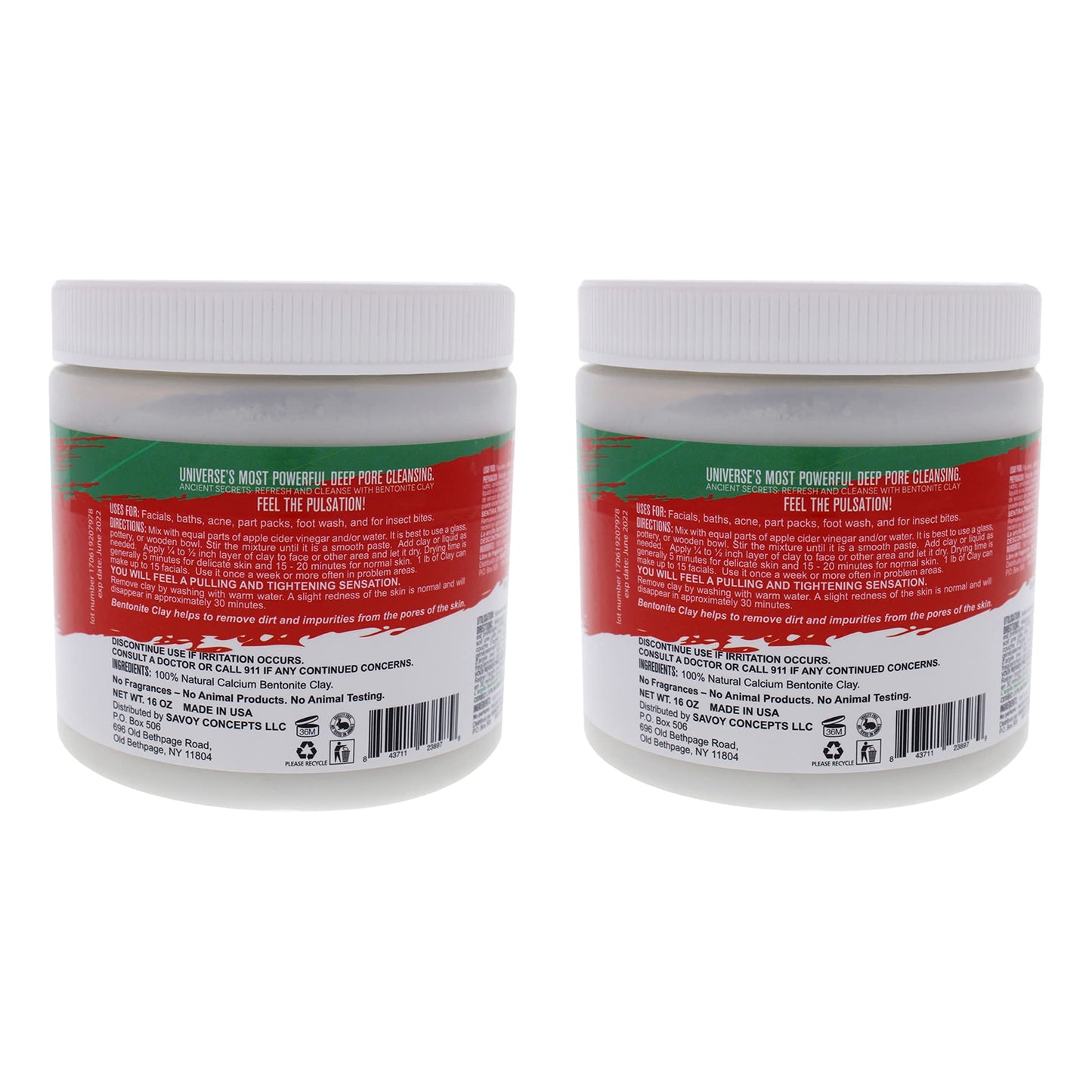 Mayan Magic Mud Powerful Deep Pore Cleansing Calcium Bentonite Clay - Natural Face Mask Peel For Men And Women - USA Made Full Facial Skin Care - Spa