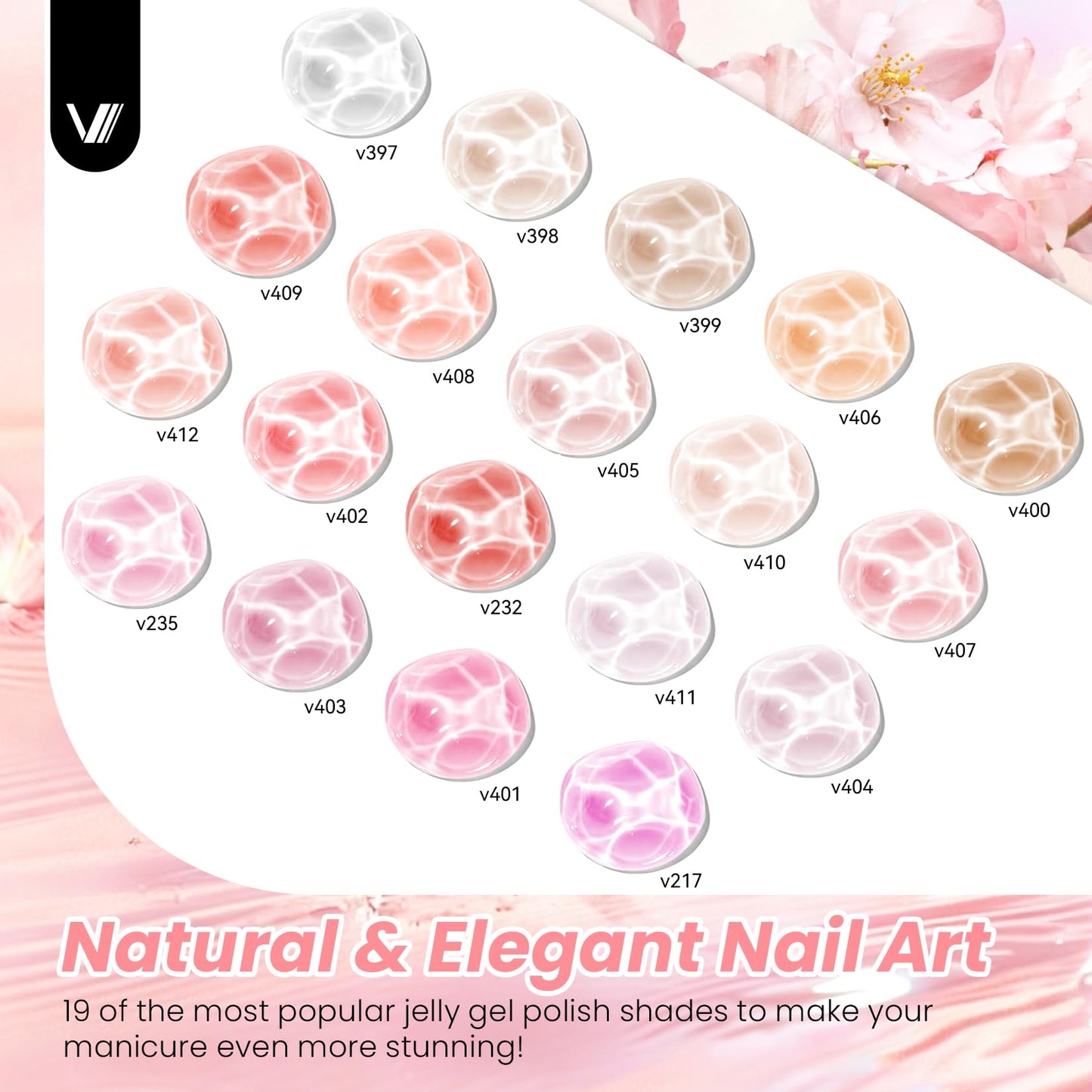 VANREESA 24Pcs Jelly Gel Nail Polish Set -Soft Milky White Nude Pink Red Brown Jelly Translucent Gel Polish Colors with Base Coat 4 Top Coats Neutral Beauty and Personal Care VANREESA