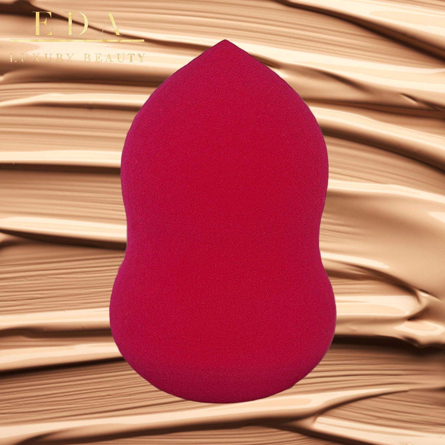 EDA LUXURY BEAUTY PINK Beauty Sponge - Super Soft & Smooth Makeup Sponge, Liquid, Foundation, Concealer, Cream, Powder Applicator - Gourd Shape Makeup
