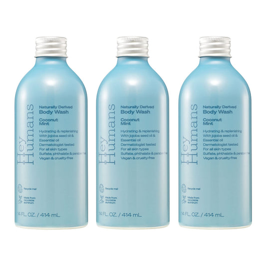 Hey Humans Coconut Mint Moisturizing Body Wash with Natural Ingredients & Jojoba Oil | Clean, Vegan, Sulfate Free Bath & Body Wash for Women & Men | Beauty & Personal Care HEY HUMANS