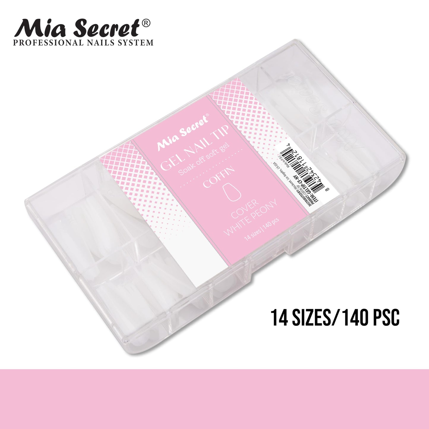 Mia Secret Soak off Soft Gel Nail Tip MADE IN USA for Salon and DIY (White Peony, Coffin) Beauty & Personal Care Mia Secret