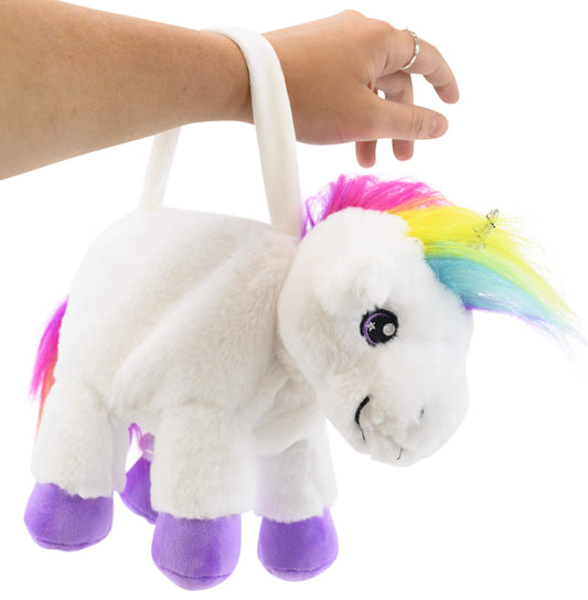 PLUSHIBLE BRIDGING MILES WITH SMILES Unicorn Stuffed Animal for Kids (Poppy Purse) - Purple,Rainbow,Silver
