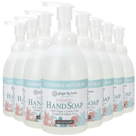 Ginger Lily Farms Botanicals All-Purpose Foaming Hand Soap Refill, 100% Vegan & Cruelty-Free, Cucumber Mint Bliss Scent, 20 Fl Oz (Pack of 8) Beauty & Personal Care Ginger Lily Farms