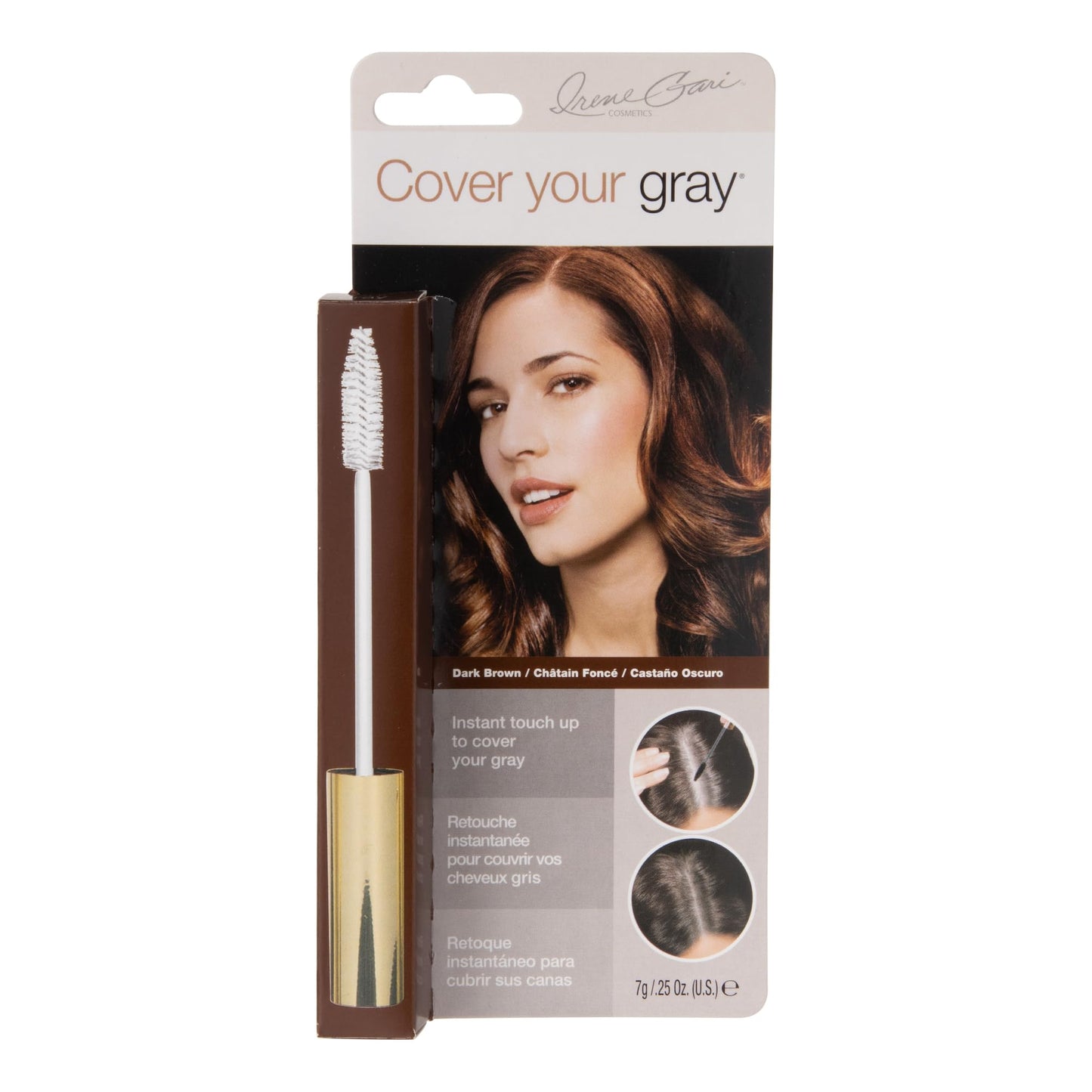 Irene Gari Instant Touch Up To Cover Your Gray Brush In Hair Mascara (Dark Brown) 0.25 Oz by Cover Your Gray