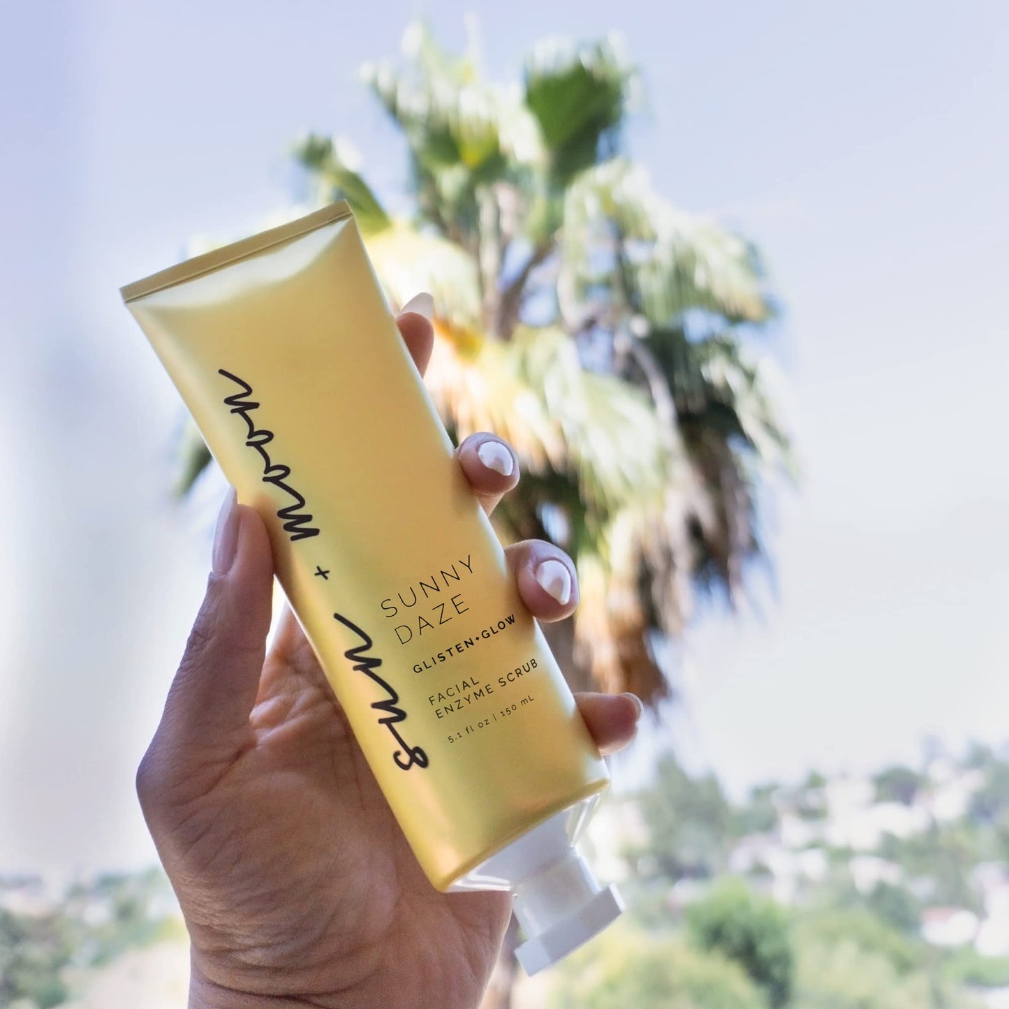 sun + moon Facial Exfoliator Papaya Enzyme Face Mask Scrub Gel Hydrating Rejuvenating Antioxidant with Pineapple and Mango, All Skin Type - 5.1 fl oz