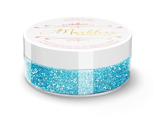 MARBLERS Twinkle Face & Body Glitter [Aqua Blue] 0.18oz (5g) | Fine | Non-Toxic | Vegan | Cruelty-Free | Festival, Rave & Party Makeup | Eye, Hair